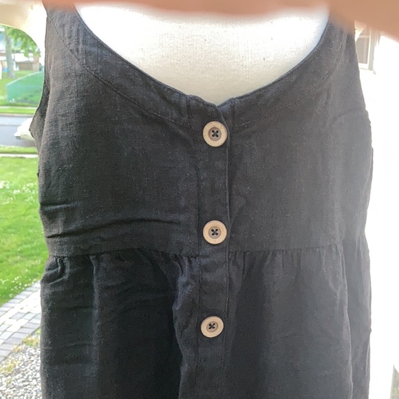 ⚜️Black Button Down Baby Doll Tank Top - Picture 2 of 6